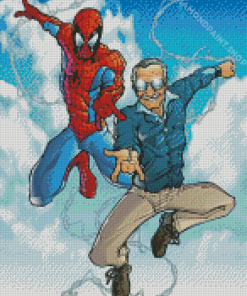 Stan Lee And Spiderman Diamond Paintings