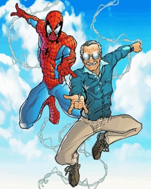 Stan Lee And Spiderman Diamond Paintings