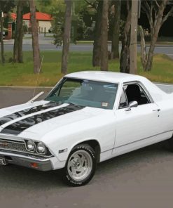 White Chevrolet El Camino Diamond Paintings