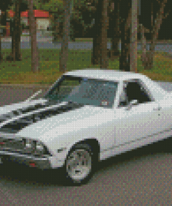 White Chevrolet El Camino Diamond Paintings