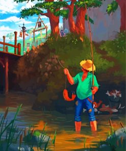 Aesthetic Old Man Fishing Art Diamond Paintings