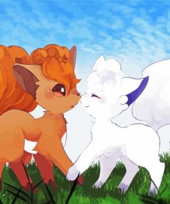 Alolan Vulpix And Vulpix Pokemon Diamond Paintings