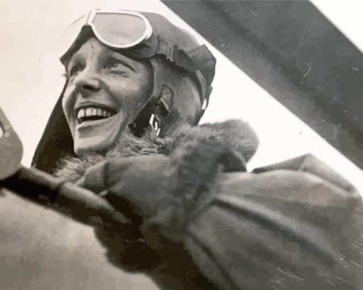 Amelia Earhart In Plane Diamond Paintings