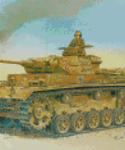 Army Tanks In The Desert War Diamond Paintings