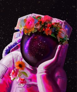 Astronaut And Flower Diamond Paintings