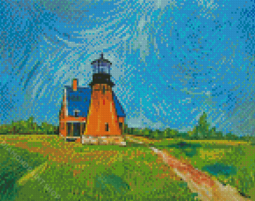 Block Island Lighthouse Southeast Art Diamond Paintings