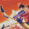 Broom Flying Anime Diamond Paintings