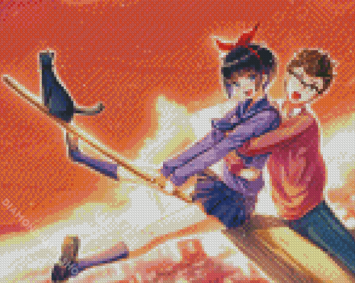 Broom Flying Anime Diamond Paintings