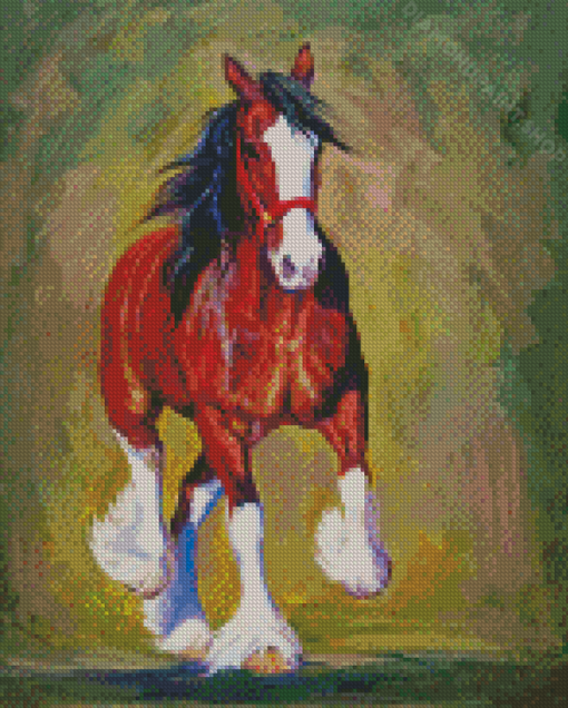 Brown Clydesdale Horse Diamond Paintings