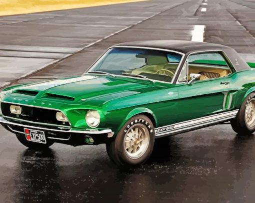 Classic Green Mustang Diamond Paintings