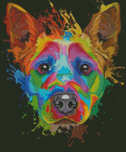 Dog Face Splatter Diamond Paintings