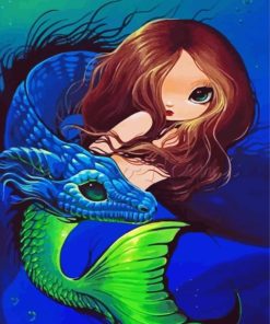 Dragon And Mermaid Illustration Diamond Paintings