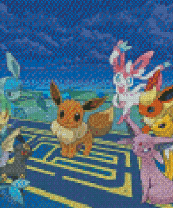 Eeveelution Pokemon Anime Diamond Paintings