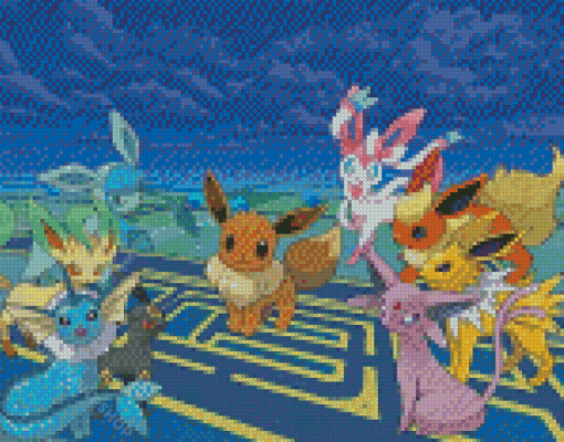 Eeveelution Pokemon Anime Diamond Paintings