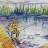 Fly Fishing With Dad Diamond Paintings