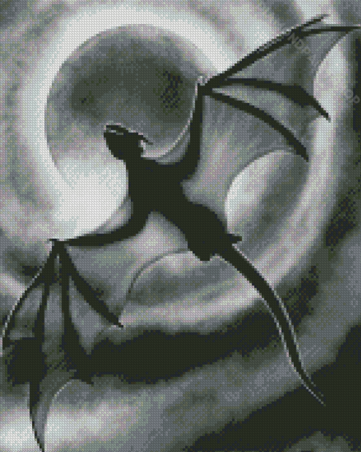 Flying Dragons Silhouette Art Diamond Paintings