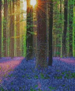 Forest With Bluebells Diamond Painting