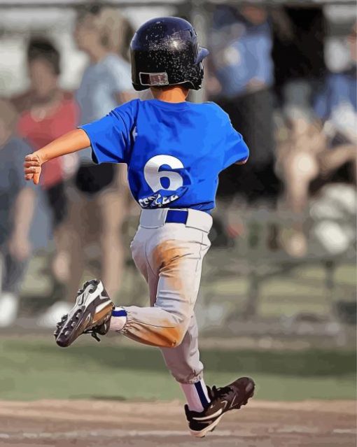 Little Boy Playing Baseball Diamond Paintings