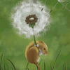 Mouse And Dandelion Art Diamond Paintings