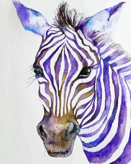 Purple Zebra Head Diamond Paintings