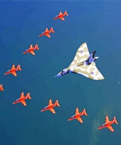 Red Arrows Farewell To Vulcan Diamond Paintings