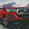 Red Toyota Hilux Car Diamond Paintings