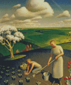 Spring In The Country Grant Wood Diamond Paintings