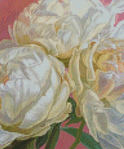 White Peonies Diamond Paintings