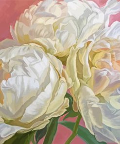 White Peonies Diamond Paintings