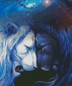 Yin Yang Lion Artwork Diamond Paintings