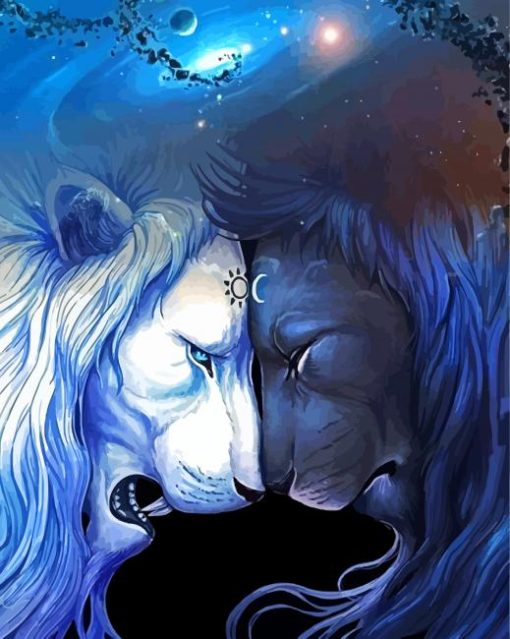 Yin Yang Lion Artwork Diamond Paintings