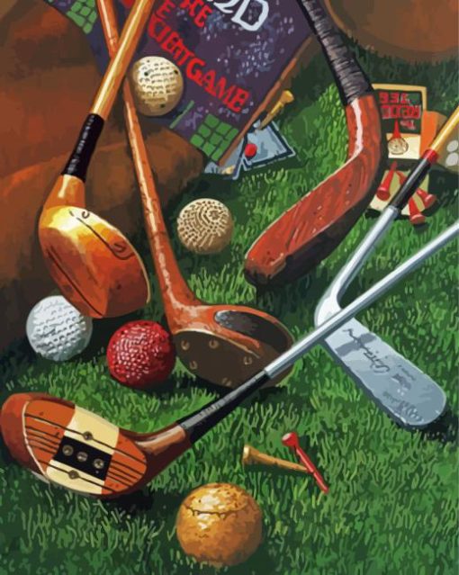 Aesthetic Golf Bag Art Illustration Diamond Paintings