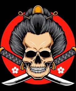 Aesthetic Japanese Skull Diamond Paintings