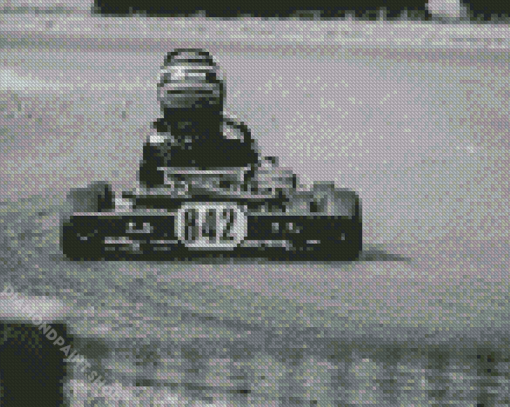 Black And White Go Kart Diamond Paintings