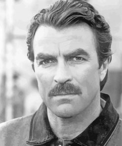 Black And White Tom Selleck Diamond Paintings