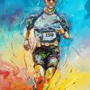 Colorful Man Running Diamond Paintings