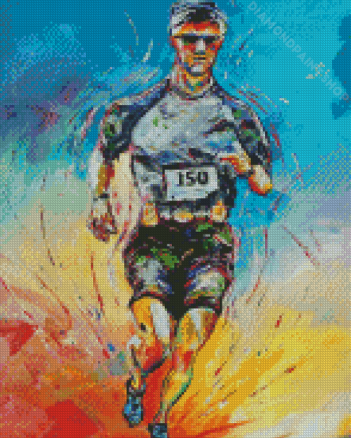 Colorful Man Running Diamond Paintings