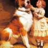 Cute Dog With Child Diamond Paintings