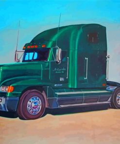 Green 18 Wheeler Art Diamond Paintings