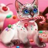 Kitten And Candy Diamond Paintings