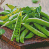 Peas In A Pod On Wooden Table Diamond Paintings