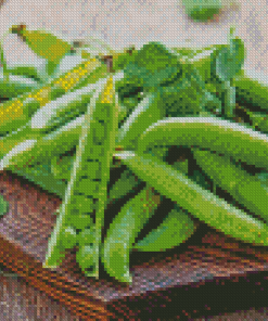 Peas In A Pod On Wooden Table Diamond Paintings