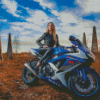 Suzuki Blue Race Bike Diamond Paintings