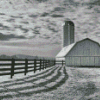 Black And White Barn Art Diamond Paintings