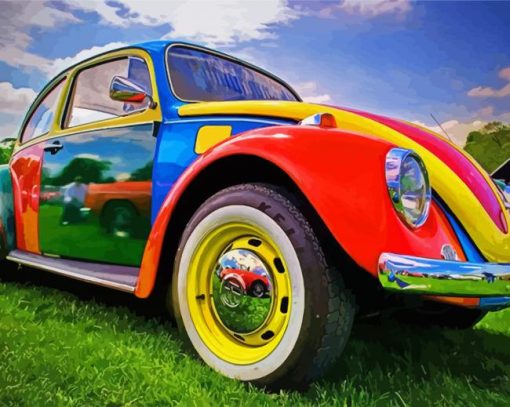 Colorful Volkswagen Bug Diamond Paintings