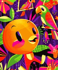 Disney Orange Bird And Parrots Diamond Paintings