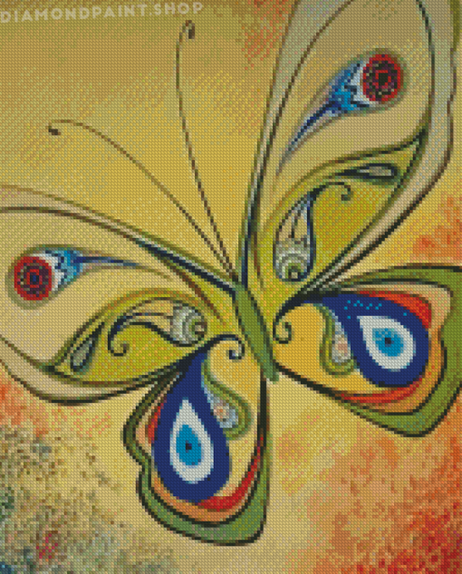 Greek Evil Eye Butterfly Diamond Paintings