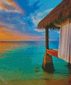 Montego Bay Jamaica Huts At Sunset Diamond Paintings