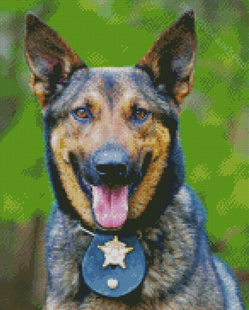 Police Dog Face Diamond Paintings