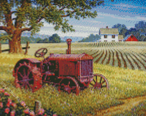 Rusty Tractor By John Sloane Diamond Paintings